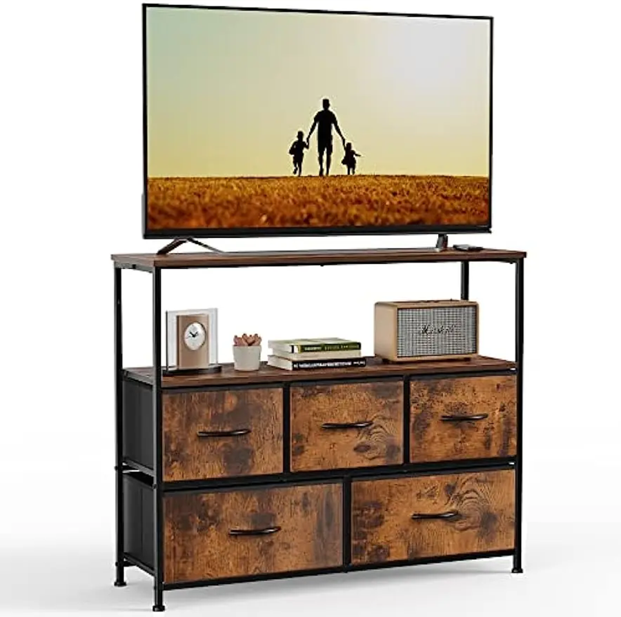 Έπιπλο 95x30x79cm MDF Μεταλλικός Σκελετός 5 Υφασμάτινα Συρτάρια Etoile SD-083