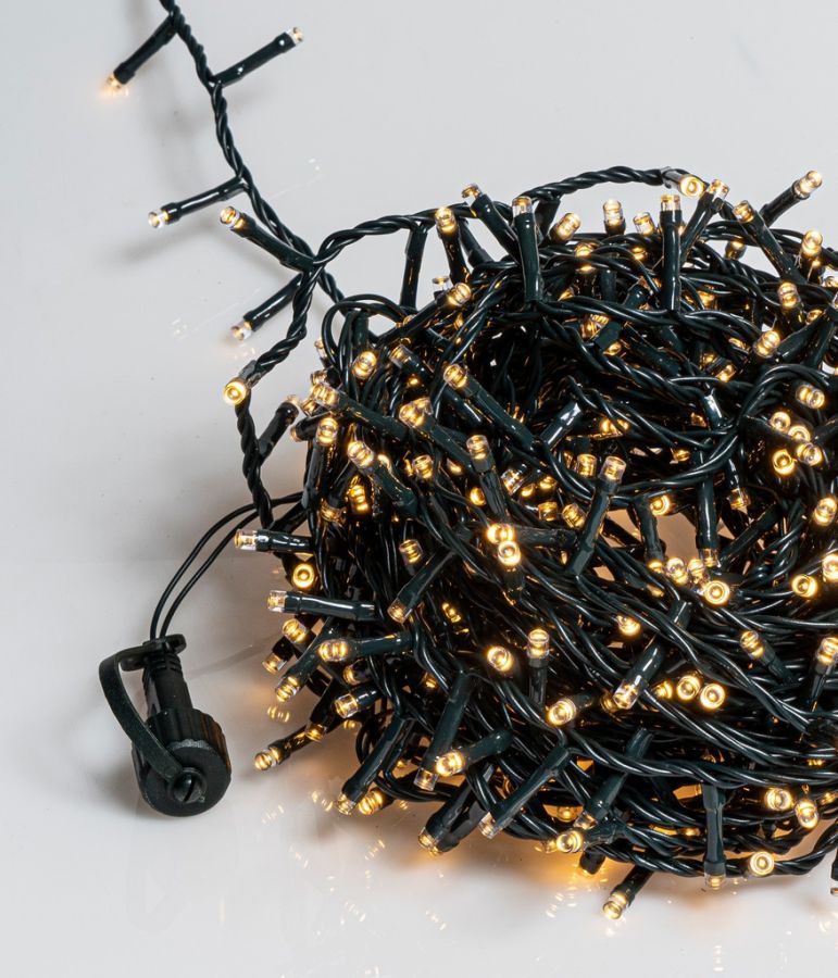 300Led Φωτάκια Με Επέκταση Και Μετασχηματιστή ,Πράσινο Καλώδιο/Θερμό Λαμπάκι , (3cm Απόσταση) 9 Μέτρα , (Kelvin 2.500 - 3.000) Lianos 80109
