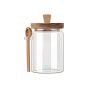 Δοχείο Αποθήκευσης Γυάλινο 850ml 9,7x12xΗ17cm Καπάκι -Κουτάλι Ξύλο Ακακίας Estia Home Art Allure 01-17460