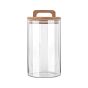 Δοχείο Αποθήκευσης Γυάλινο 1000ml 10x10xΗ19cm Καπάκι Ξύλο Ακακίας Estia Home Art 01-17484
