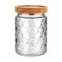 Δοχείο Αποθήκευσης Γυάλινο Ανάγλυφο 700ml 14x10cm με Καπάκι Κλιπ Estia Home Art Allure 01-23607