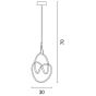 ARTE ILLUMINA SATURN ΦΩΤΙΣΤΙΚΟ ΚΡΕΜΑΣΤΟ LED 30W 300X300X300 4000Κ ΝΙΚΕΛ Eurolamp 144-15028