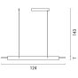 ARTE ILLUMINA ΦΩΤΙΣΤΙΚΟ ΚΡΕΜΑΣΤΟ ΓΡΑΜΜΙΚΟ LED 20W ΜΑΥΡΟ L124*W5.6*H7CM 3 CCT Eurolamp 144-16020
