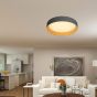 ARTE ILLUMINA ΦΩΤΙΣΤΙΚΟ ΚΡΕΜΑΣΤΟ ΣΤΡΟΓΓΥΛΟ LED 50W 3000Κ Φ60X11 ΜΑΥΡΟ/ΞΥΛΟ ΔΡΥΣ Eurolamp 144-17025