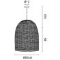 ΦΩΤΙΣΤΙΚΟ ΚΡΕΜΑΣΤΟ ΜΟΝΟΦΩΤΟ Ε27 MAX 60W D650XH850 RATTAN ΛΕΥΚΟ ARTE ILLUMINA KAI Eurolamp 144-33023