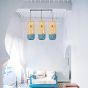 ΦΩΤΙΣΤΙΚΟ ΚΡΕΜΑΣΤΟ ΤΡΙΦΩΤΟ Ε27 L1000XH1200 RATTAN ΑΣΠΡΟ ΓΑΛΑΖΙΟ ARTE ILLUMINA KAI Eurolamp 144-33030