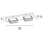 ARTE ILLUMINA ΑΠΛΙΚΑ ΤΟΙΧΟΥ  LED 6W 4000Κ ΤΕΤΡΑΓΩΝΟ 2Φ 320X50X116 ΝΙΚΕΛ Eurolamp 144-80008