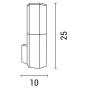 ΑΠΛΙΚΑ ΤΟΙΧΟΥ ΕΞΑΓΩΝΗ Ε27 70X100X250 IP54 ΓΚΡΙ ARTE ILLUMINA Eurolamp 145-20609
