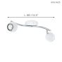 Σποτ Δίφωτη Ράγα L34xH10cm 2xGU10 2x2,8w 3000Κ 2x250lm Ατσάλι Νίκελ-Λευκό Eglo Bimeda 31002