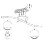 Σποτ Δίφωτη Ράγα L34xH10cm 2xGU10 2x2,8w 3000Κ 2x250lm Ατσάλι Νίκελ-Λευκό Eglo Bimeda 31002