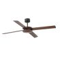 Ανεμιστήρας Οροφής Large Ø132cm, Remote Control, Κορμός Μαύρο, Τέσσερα Πτερύγια Καφέ-Μαύρο Διπλής όψης,Faro Polea 33724