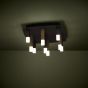 Πλαφονιέρα Οροφής 42xH23,5cm LED 3000K Μαύρο-Γκρι-Καφέ Γυαλί Σατινέ Eglo Estanterios 39905