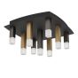 Πλαφονιέρα Οροφής 42xH23,5cm LED 3000K Μαύρο-Γκρι-Καφέ Γυαλί Σατινέ Eglo Estanterios 39905