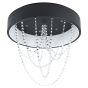 Φωτιστικό Πλαφόν Οροφής Ø595xH565mm Led 6x5,4 34w 3000K Dimmable Remote Control Μαύρο -Διάφανα Κρύσταλλα Eglo Berlona 39762