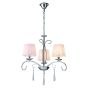 KQ 9007-3 FLAREN NICKEL PENDANT CRYSTALS & WHITE SHADES HOMELIGHTING 77-8195