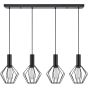 SE21-BL-4-4BL-GR1 ADEPT TUBE Black Pendant Black Metal Grid+ HOMELIGHTING 77-8532