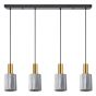 SE21-GM-4-4BL-GL1 ADEPT TUBE Gold Matt Pendant Smoked Glass+ HOMELIGHTING 77-8580