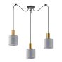 SE21-GM-4-BL3-SH2 ADEPT TUBE Gold Matt Pendant Grey Fabric Shade+ HOMELIGHTING 77-8605