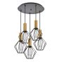 SE21-GM-4-5BL-GR1 ADEPT TUBE Gold Matt Pendant Black Metal Grid+ HOMELIGHTING 77-8622
