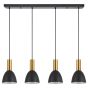 SE21-GM-4-4BL-MS2 ADEPT TUBE Gold Matt Pendant Black Metal Shade+ HOMELIGHTING 77-8644