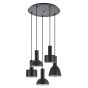 SE21-BL-4-5BL-MS123 ADEPT FLEX Black Pendant Black Metal Shade+ HOMELIGHTING 77-8911