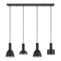 SE21-BL-4-4BL-MS123 ADEPT FLEX Black Pendant Black Metal Shade+ HOMELIGHTING 77-8912