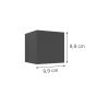 Απλίκα Επιτοίχια Up-Down 9,9x9,9cm IP44 Led 10w 3000K Antracite Inlight Emerald 80203141