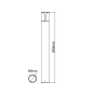E27 POST LUMINAIRE 230V AC DARK GREY IP54 MAX.23W ACA LG8303G-800