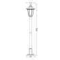 6S PLASTIC FLOOR GARDEN RUST LUMINAIRE 100CM E27 IP44 ACA PLGQ5R
