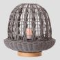 ARTE ILLUMINA ΠΟΡΤΑΤΙΦ E27 ΒΑΣΗ ΞΥΛΟ & RATTAN Φ29X30 ΓΚΡΙ Eurolamp 144-78000