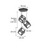 InLight Κρεμαστό φωτιστικό από λευκό μέταλλο 3XE27 D:30cm 4400-3-WH-ΡΟΖΕΤΑ