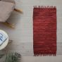 Δερμάτινο χαλάκι LEAΤΗΕR FLΑΤ RED 60Χ90 San Lorentzo 1372RED