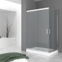 Καμπίνα Γωνιακής Εισόδου Ασσύμετρη 70x80xH200cm Προφίλ Χρωμέ Κρύσταλλο Nanotechnology 6mm Orabella Stardust Easy Fix 30612