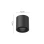 InLight Φωτιστικό LED 6W 3000K για Ultra-Thin μαγνητική ράγα σε μαύρη απόχρωση D:7,5cmX7,5cm T03501-BL