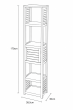Έπιπλο MDF/Ακακία με 1 Ντουλαπάκι και 5 Ράφια Αποθήκευσης Γκρι/Καφέ 38.5x30x170cm MRShome  DS-1178000