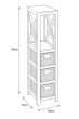 Έπιπλο MDF με 1 Ράφι και 3 Συρτάρια Μαύρο 17x24x82cm MRShome DS-1233000