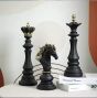 Σετ με 3 διακοσμητικά πιόνια από resin σε μαύρο χρώμα με χρυσές λεπτομέρειες Etoile TR-414A