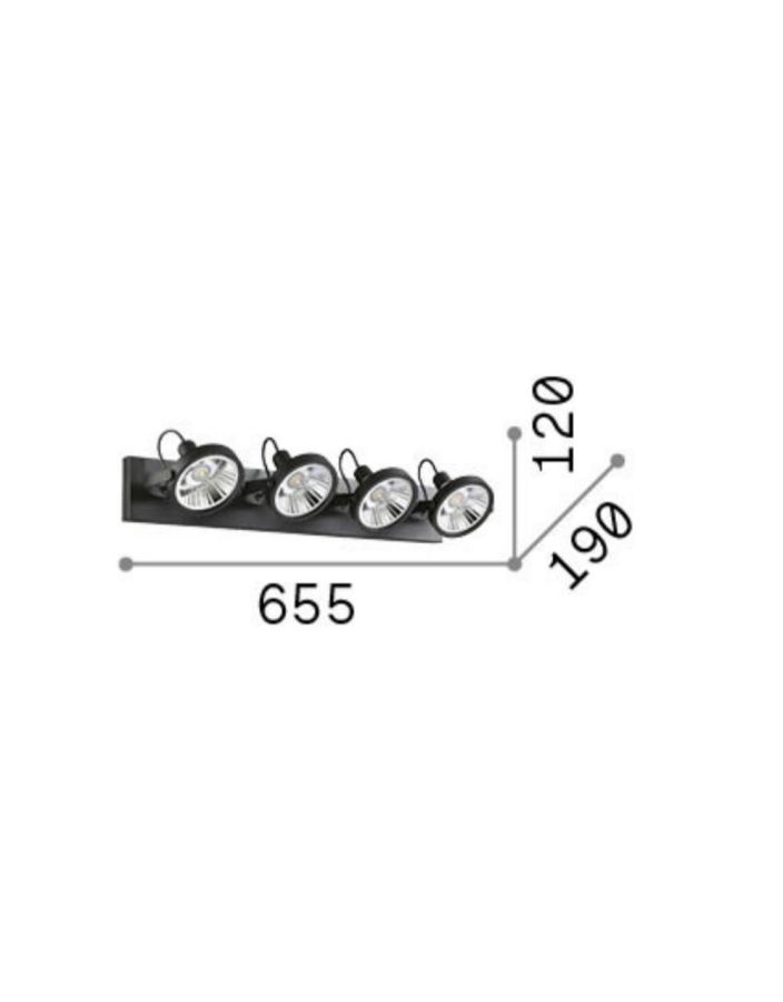 GLIM PL4 NERO Ideal Lux 200255