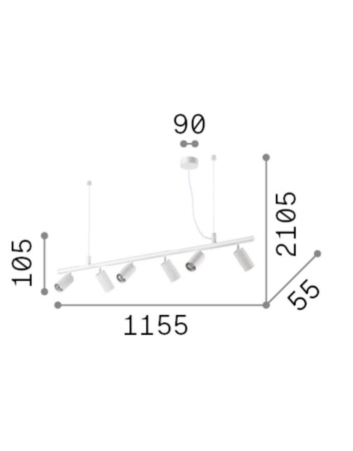 DYNAMITE SP6 BIANCO Ideal Lux 231433