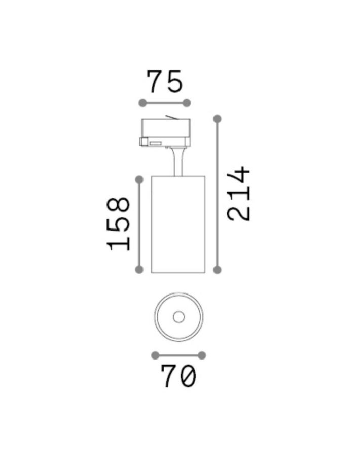 FOX TR 3-PHASE 25W CRI80 3000K ON-OFF WH Ideal Lux 250458