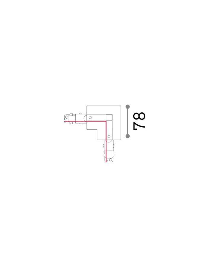 LINK 3-PHASE TRIM L-CONNECTOR RIGHT DALI 1-10V BK Ideal Lux 256047