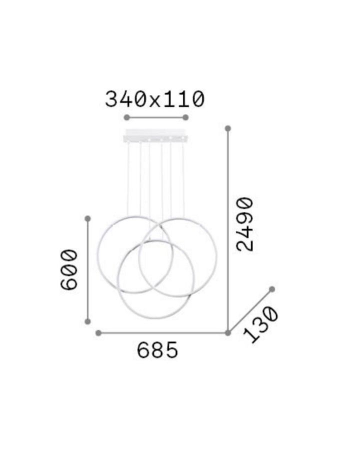 FRAME SP CERCHIO NERO 3000K Ideal Lux 269337