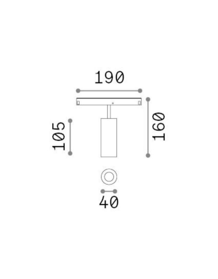 EGO TRACK SINGLE 12W 3000K ON-OFF WH Ideal Lux 282992