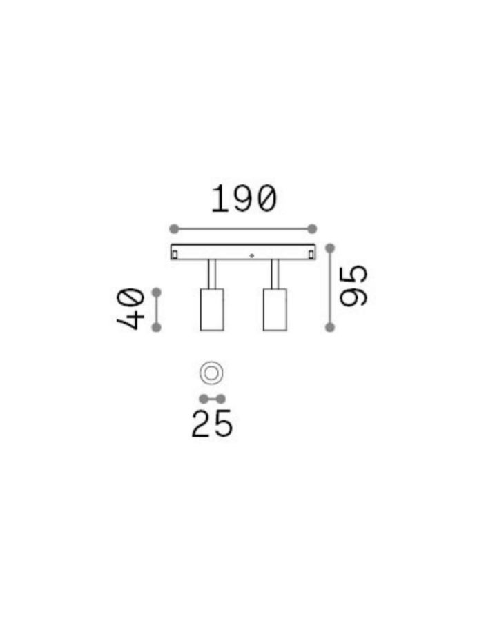 EGO TRACK DOUBLE 05W 3000K DALI BK Ideal Lux 286334