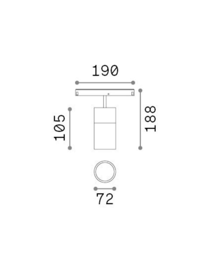 Γραμμικό Σύστημα Φωτισμού EGO SPOT SINGLE 26W 4000K ON-OFF NE Ideal Lux 317991