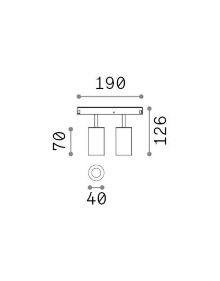 EGO TRACK DOUBLE 16W 4000K ON-OFF BK Ideal Lux 321806
