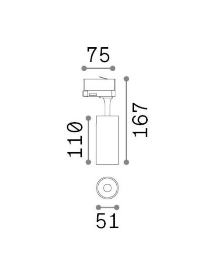 FOX TR 3-PHASE 08W CRI90 4000K ON-OFF WH Ideal Lux 322339