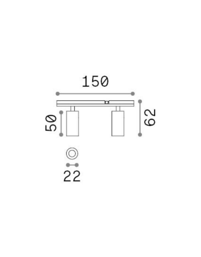 STICK TRACK DOUBLE 06W 3000K Ideal Lux 329512