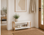 Παπουτσοθήκη 2 Επιπέδων από Bamboo/MDF 70x26x36cm Natural/White MRShome DF-0064000