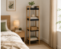 Ραφιέρα 4 θέσεων Bamboo/MDF Μπεζ/Μαύρη 34x33x110cm MRShome DS-1147000